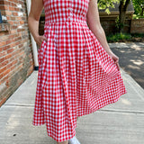 Jewel Button-Front Midi Dress