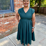 Jewel Button-Front Midi Dress