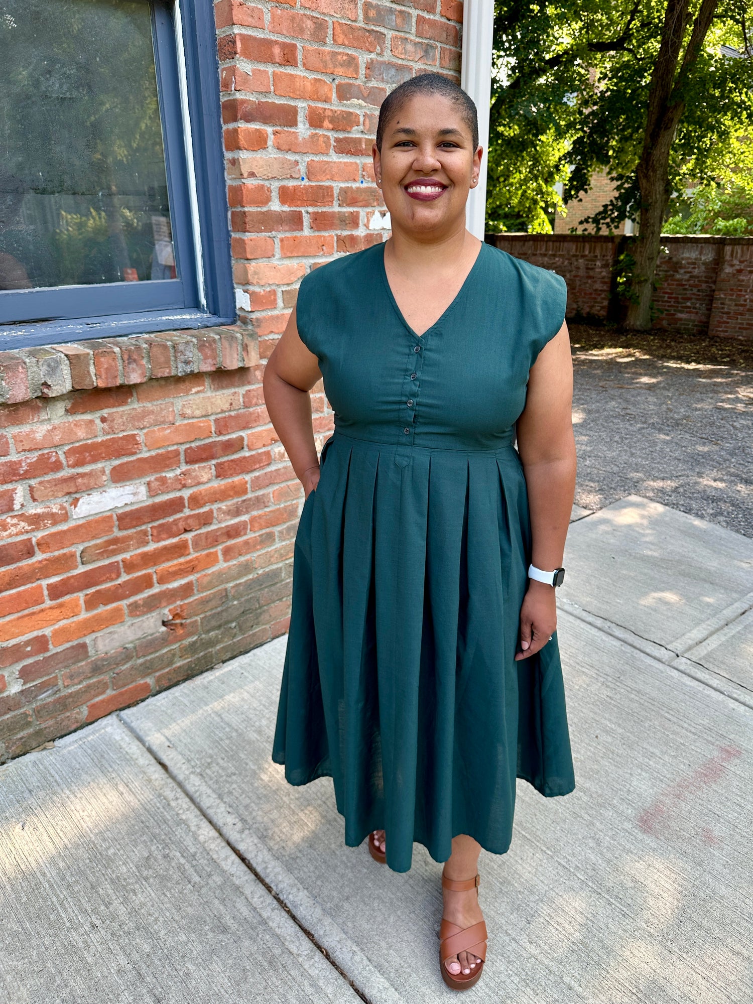 Jewel Button-Front Midi Dress – Evolverie Clothing