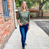 3/4 Puff Sleeve Knit Top