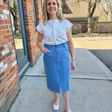 Denim Mid-Length Skirt