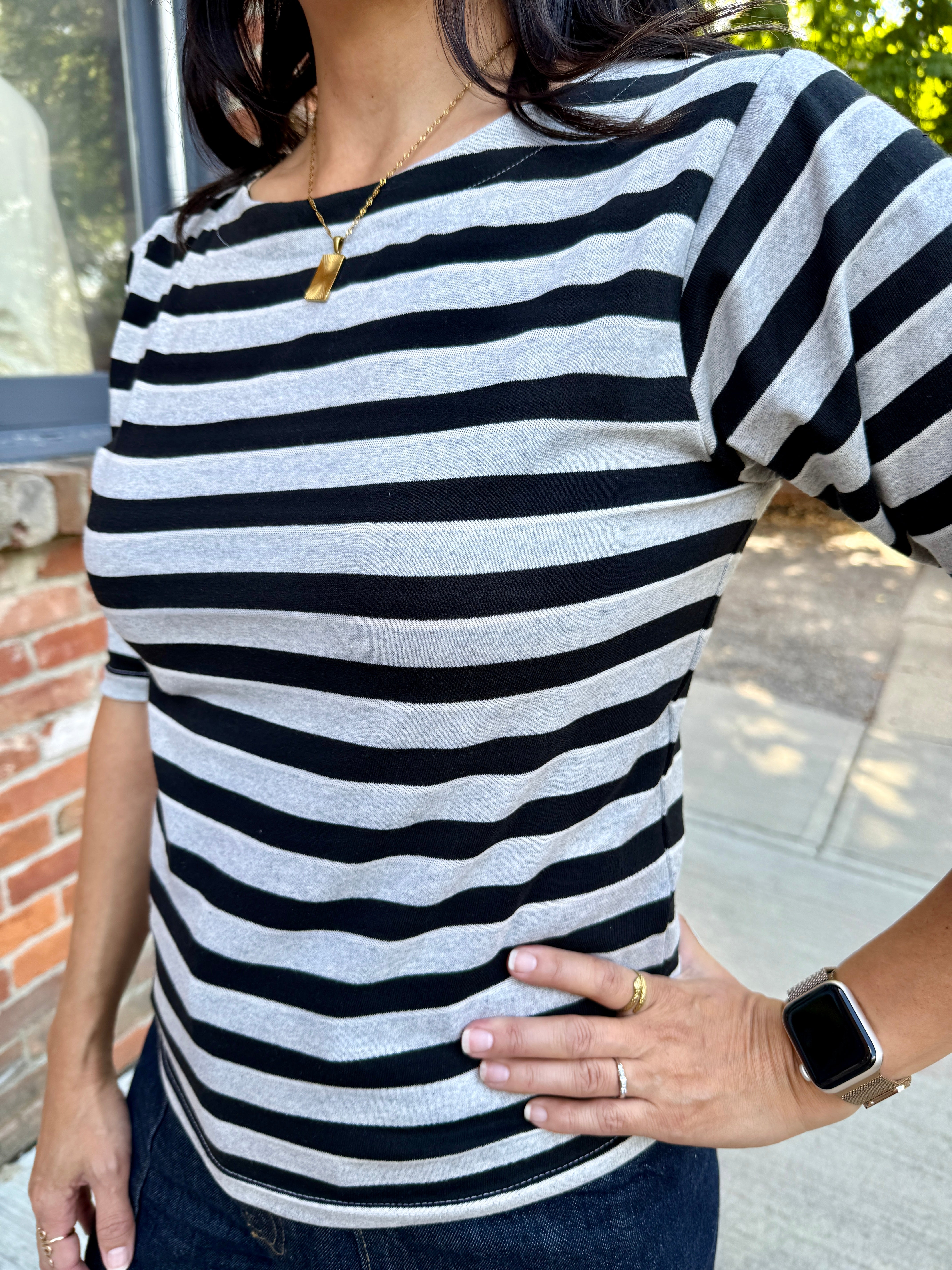 Boat Neck stripe top – Evolverie Clothing