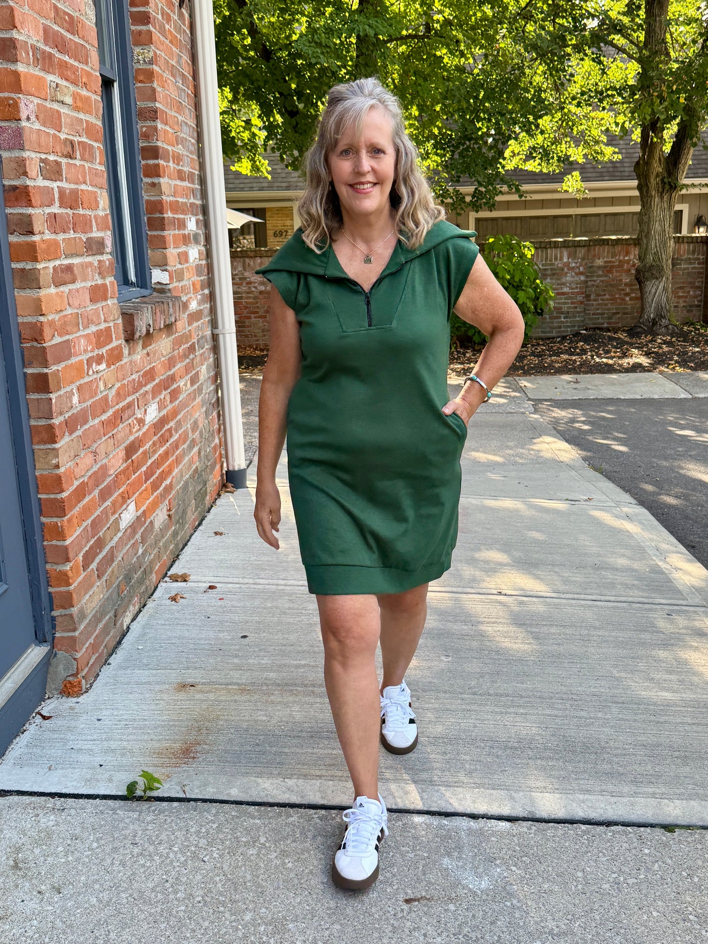 1/2 zip tunic dress