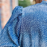 Pull-Over Blouse with Pleated Crew Neckline