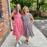 Jewel Button-Front Midi Dress