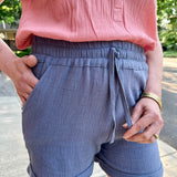 Crinkle Cotton Gauze Pull-On Short