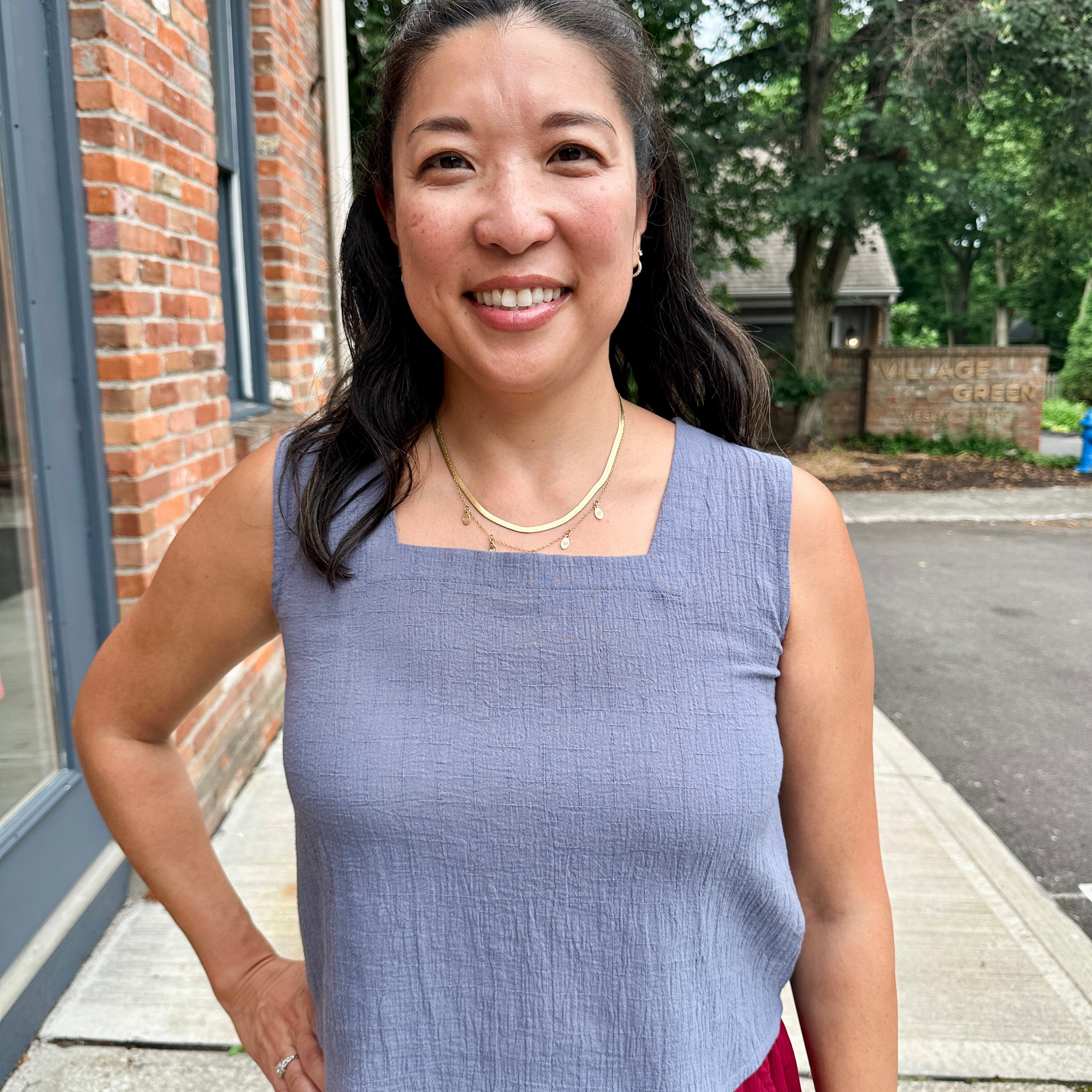 Sleeveless Square Neck Top