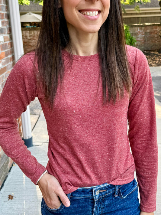 Long Sleeve Raglan Knit Top