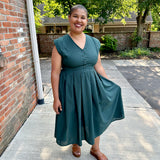 Jewel Button-Front Midi Dress