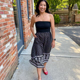 Mixed Media Strapless Dress