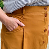 A-Line Button Front Skirt