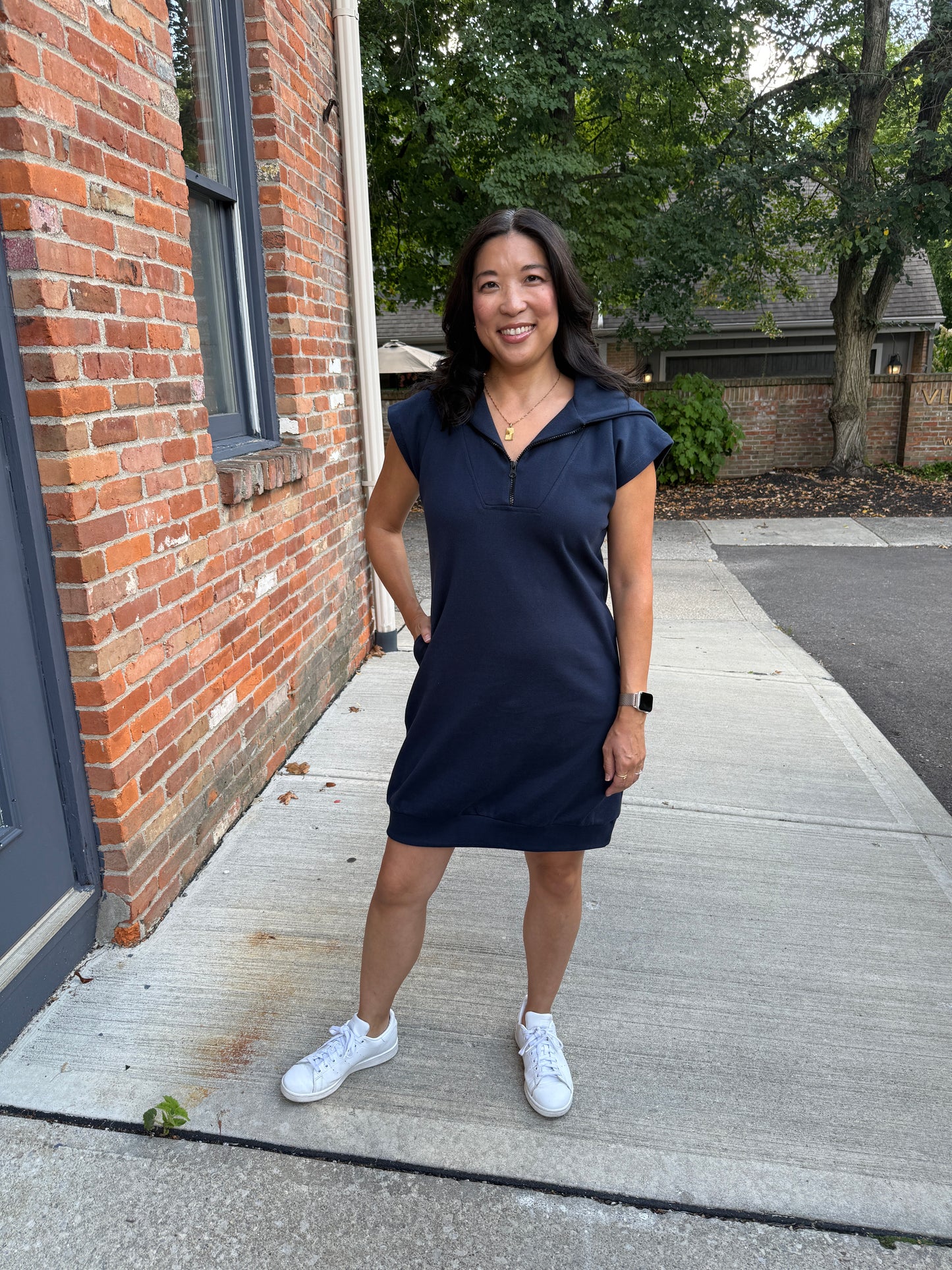 1/2 zip tunic dress