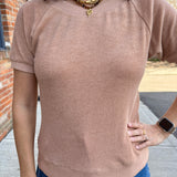 Short Sleeve Terry Raglan Sweater