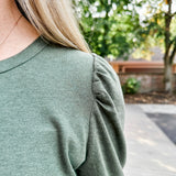 3/4 Puff Sleeve Knit Top