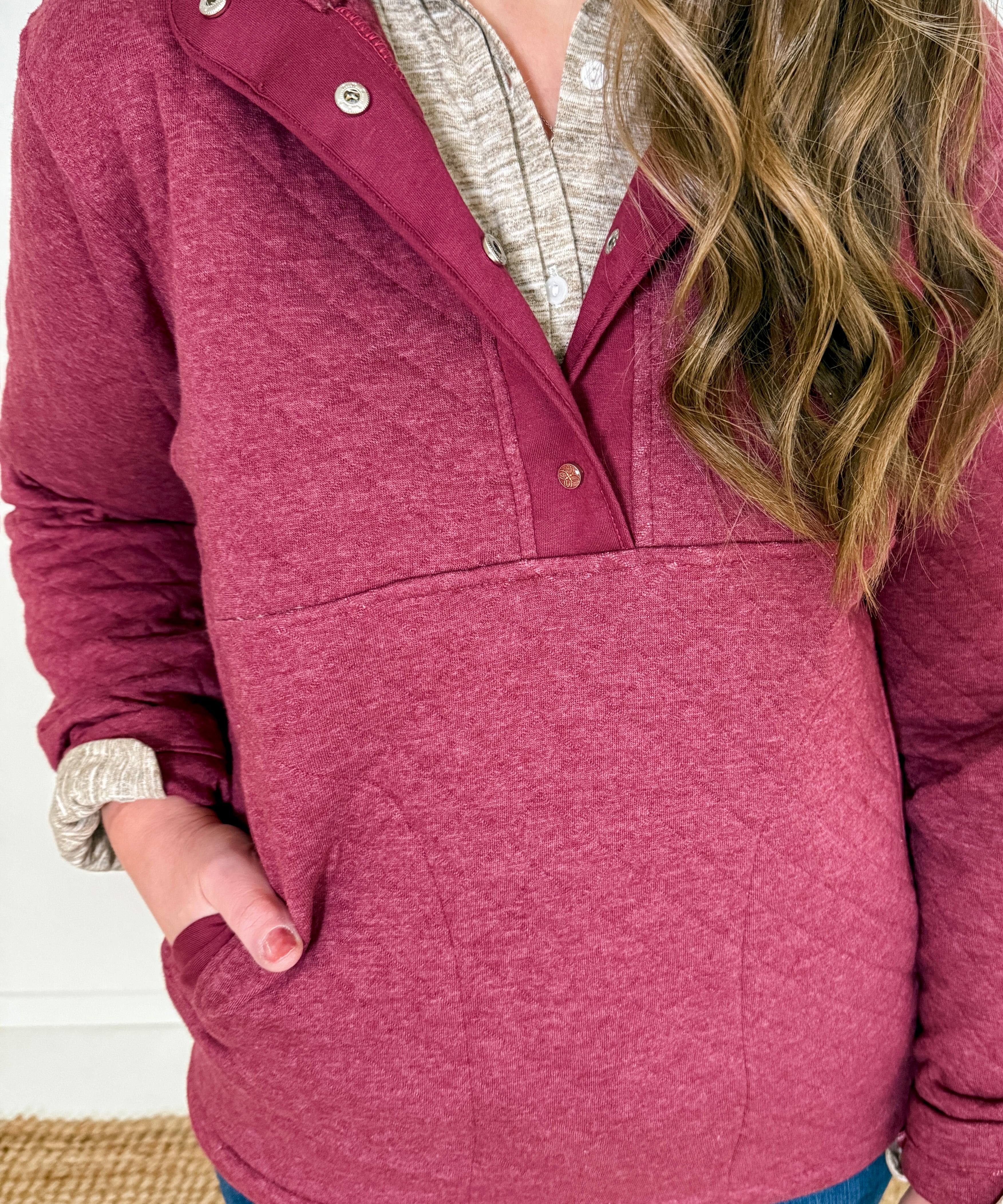 Quilted Snap Pullover