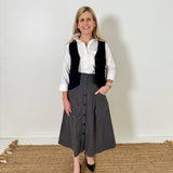 A-Line Button Front Skirt