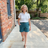 Crinkle Cotton Gauze Pull-On Short