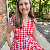 Jewel Button-Front Midi Dress