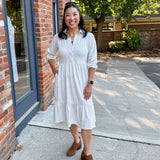 Tiered Knit Shirt Dress