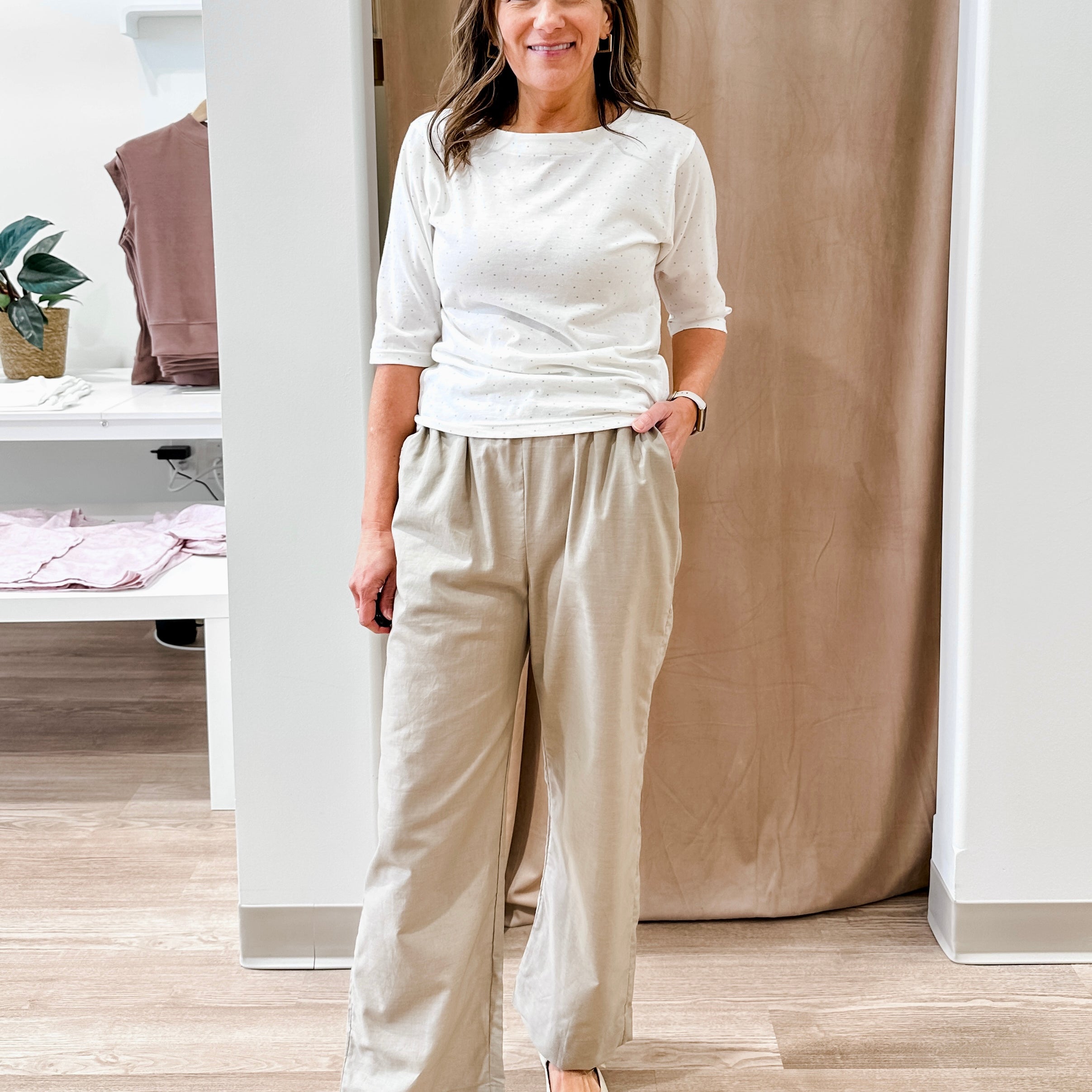 Pull-On Linen Pant