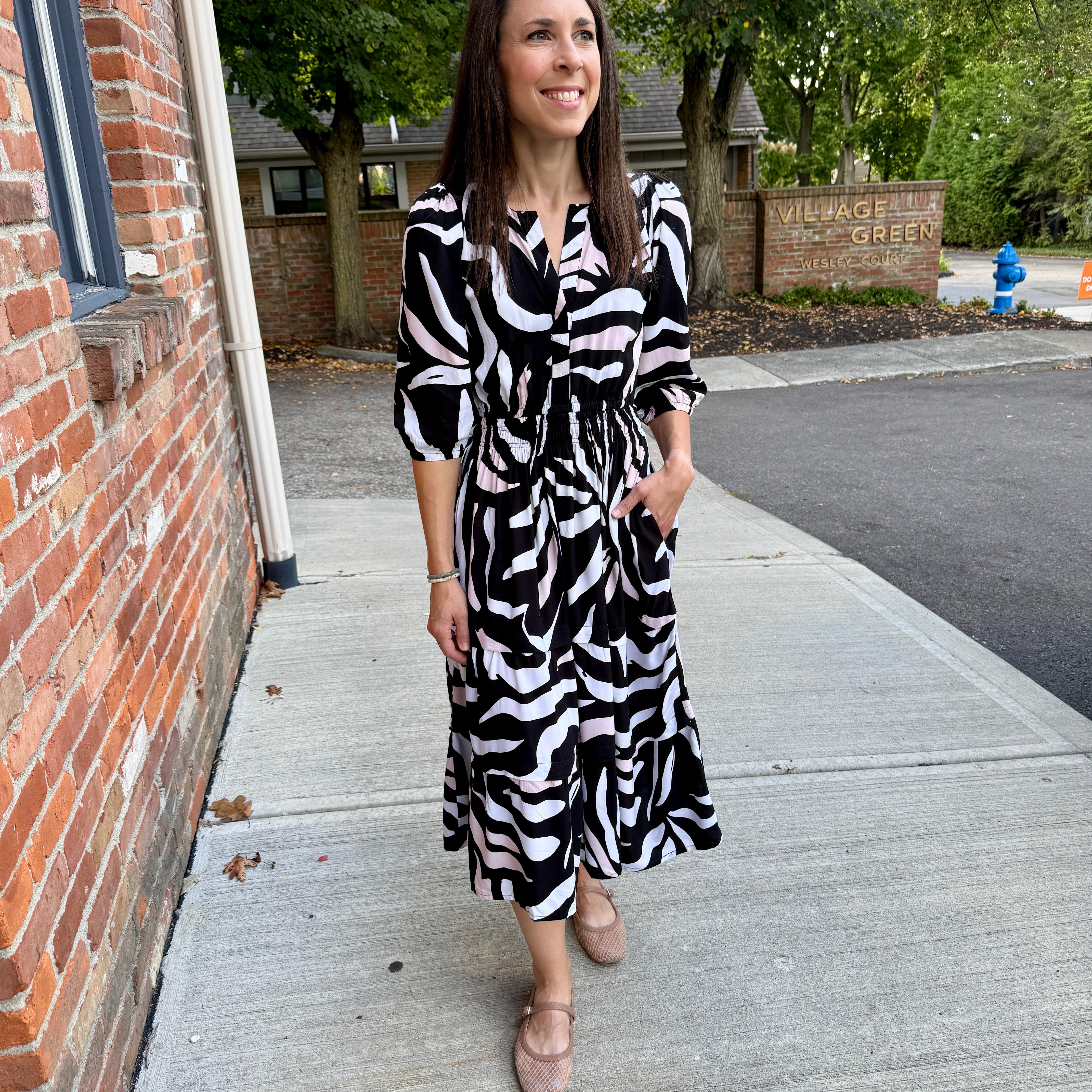 Portofino Midi Dress 3/4 Sleeve