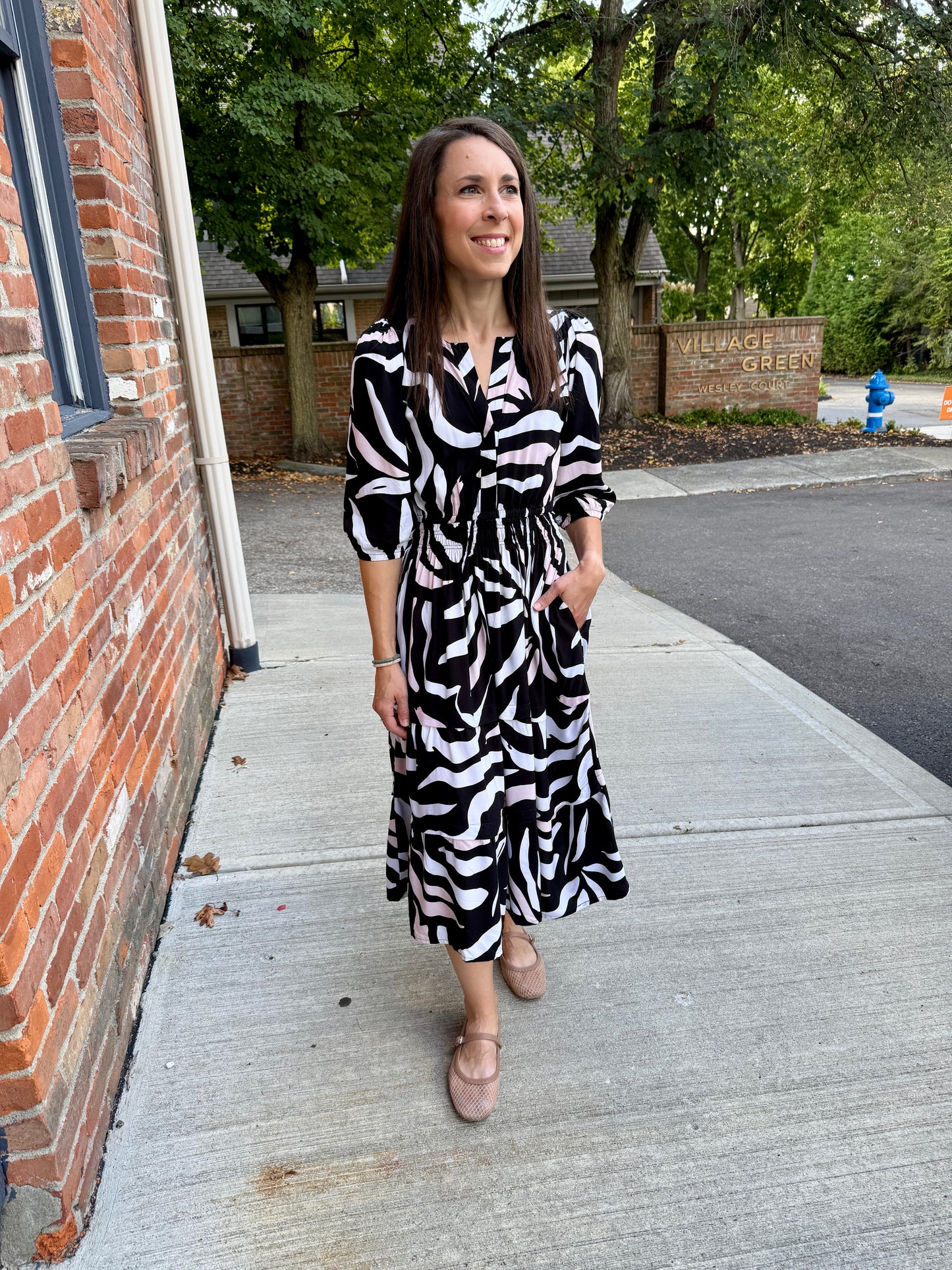 Portofino Midi Dress 3/4 sleeve
