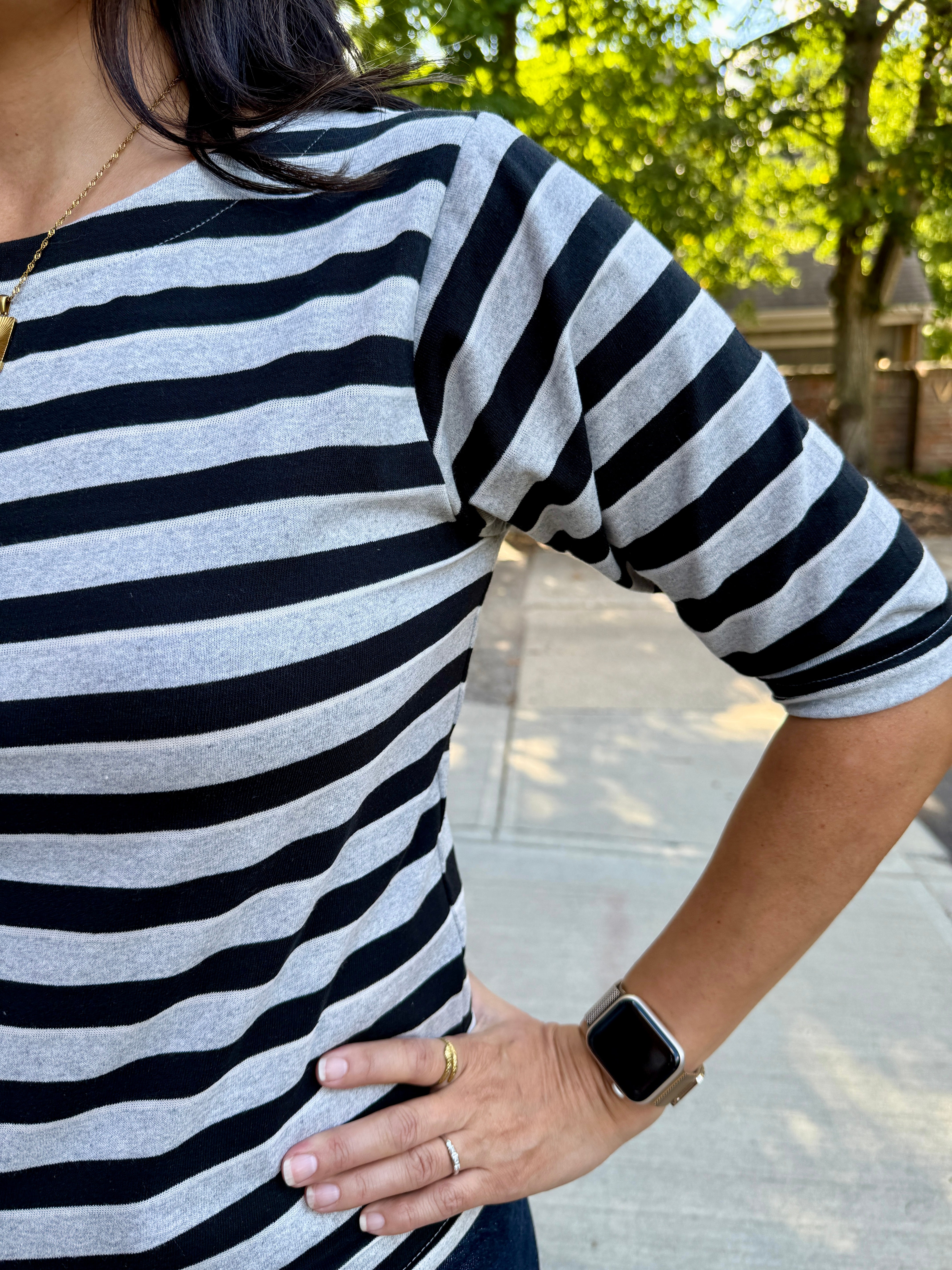 Boat Neck stripe top – Evolverie Clothing