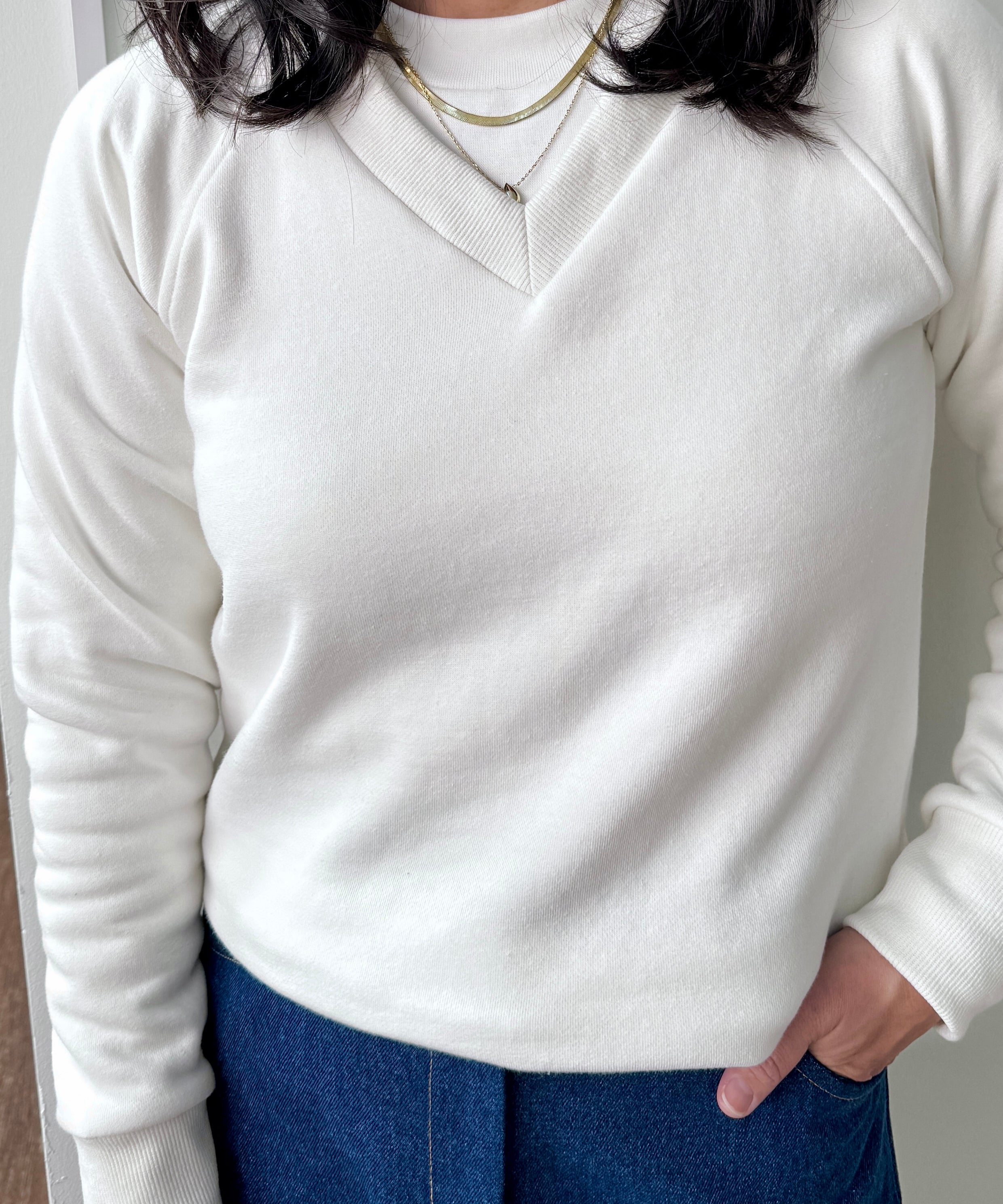 V-Neck Fleece Top