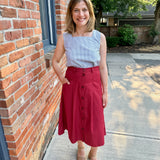 A-Line Button Front Skirt