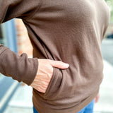 Fold Over Snap Mock Neck