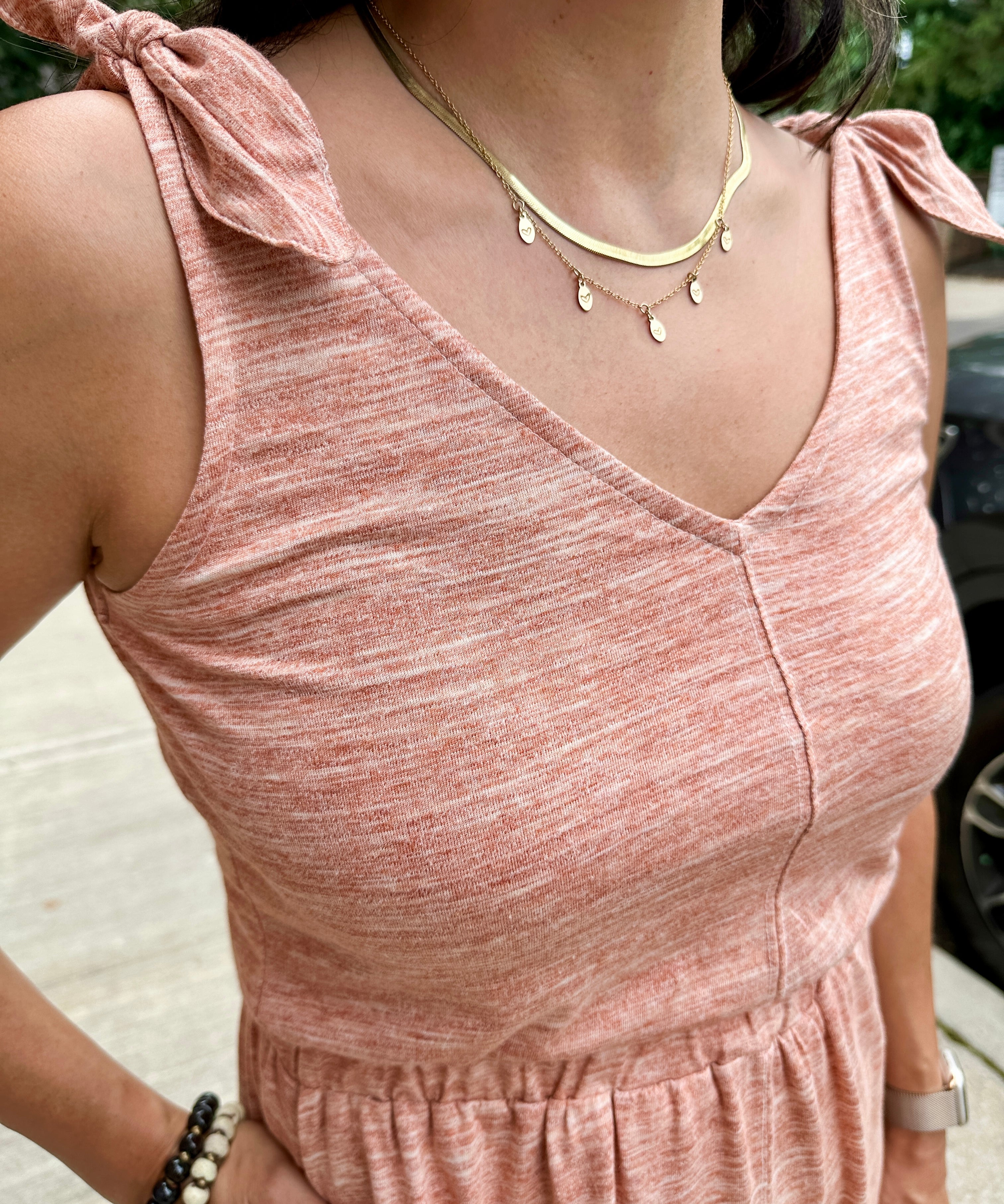 Shoulder Tie knit dress