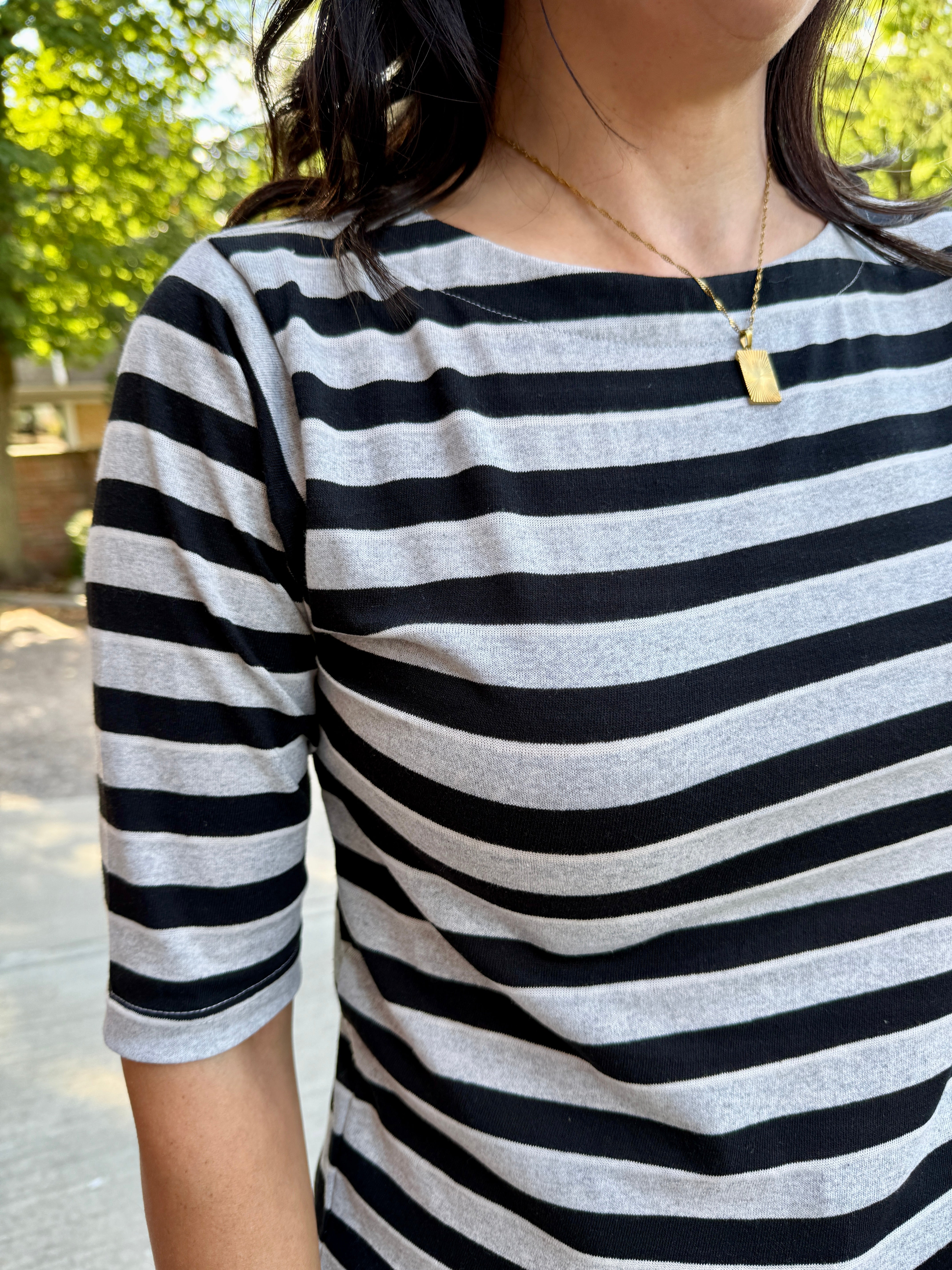 Boat Neck stripe top – Evolverie Clothing