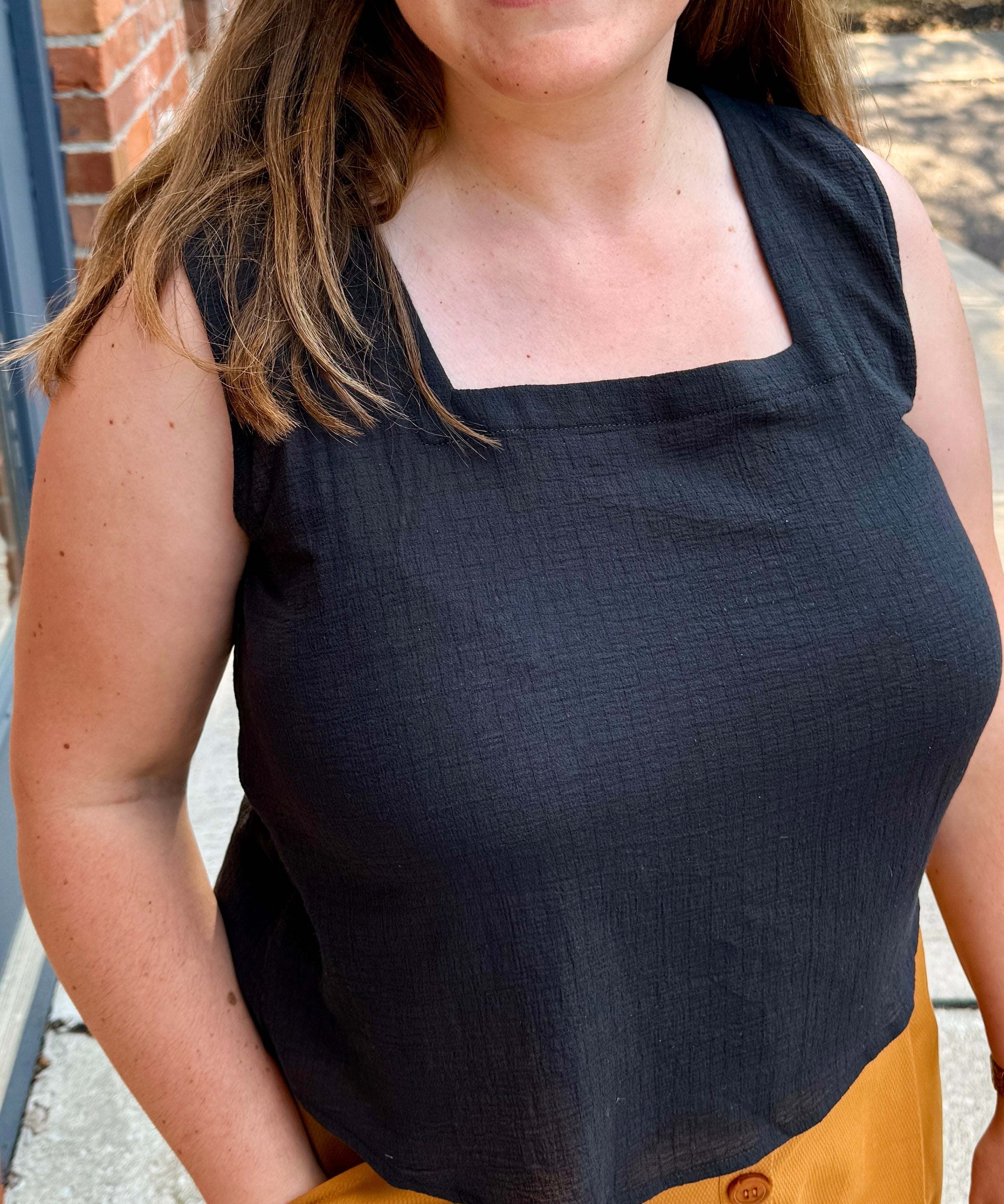 Sleeveless Square Neck Top