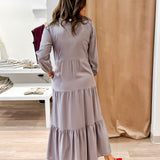 Button Front Tiered Dress