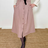 A-Line Button Front Skirt