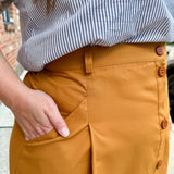 A-Line Button Front Skirt