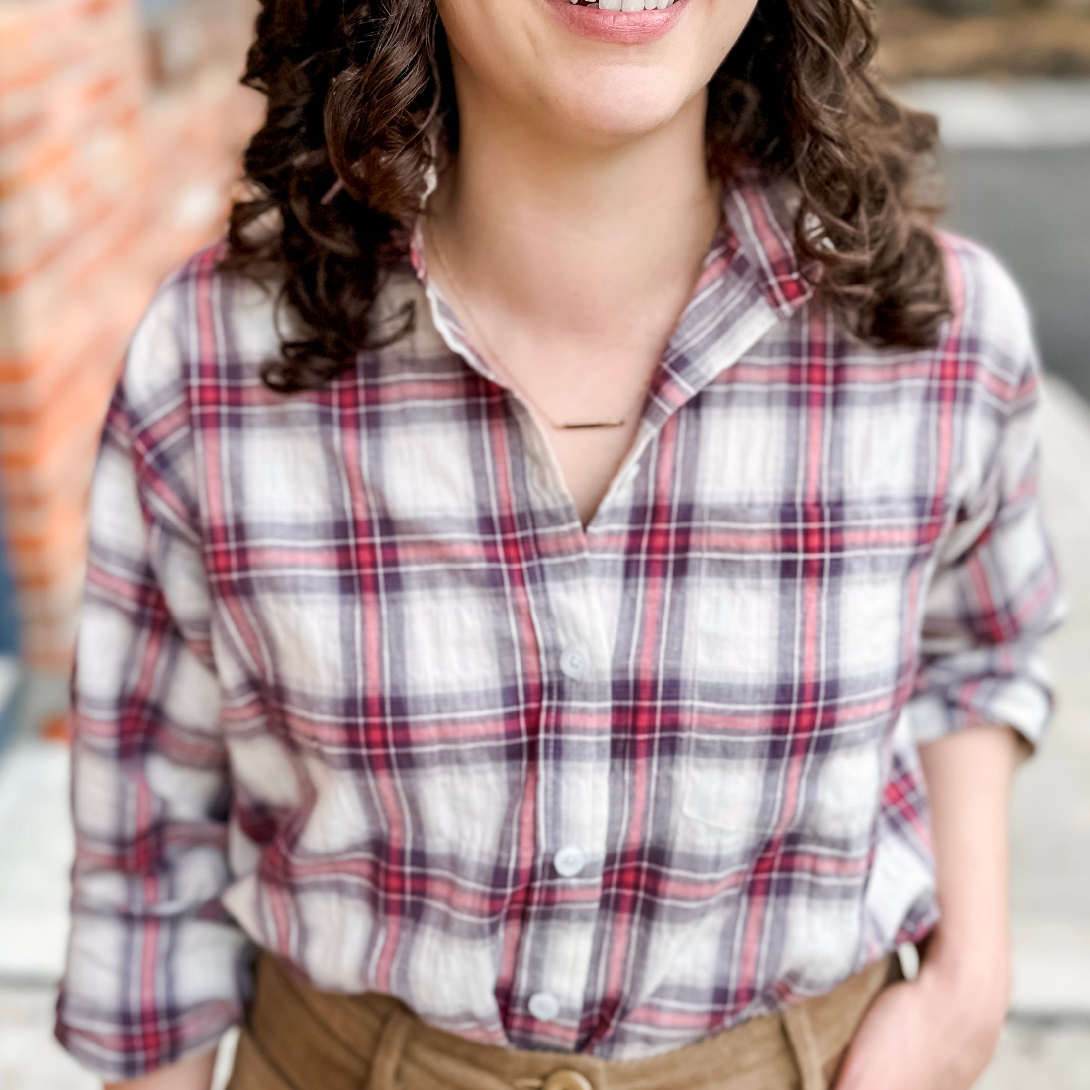 Plaid Button-Up Shirt