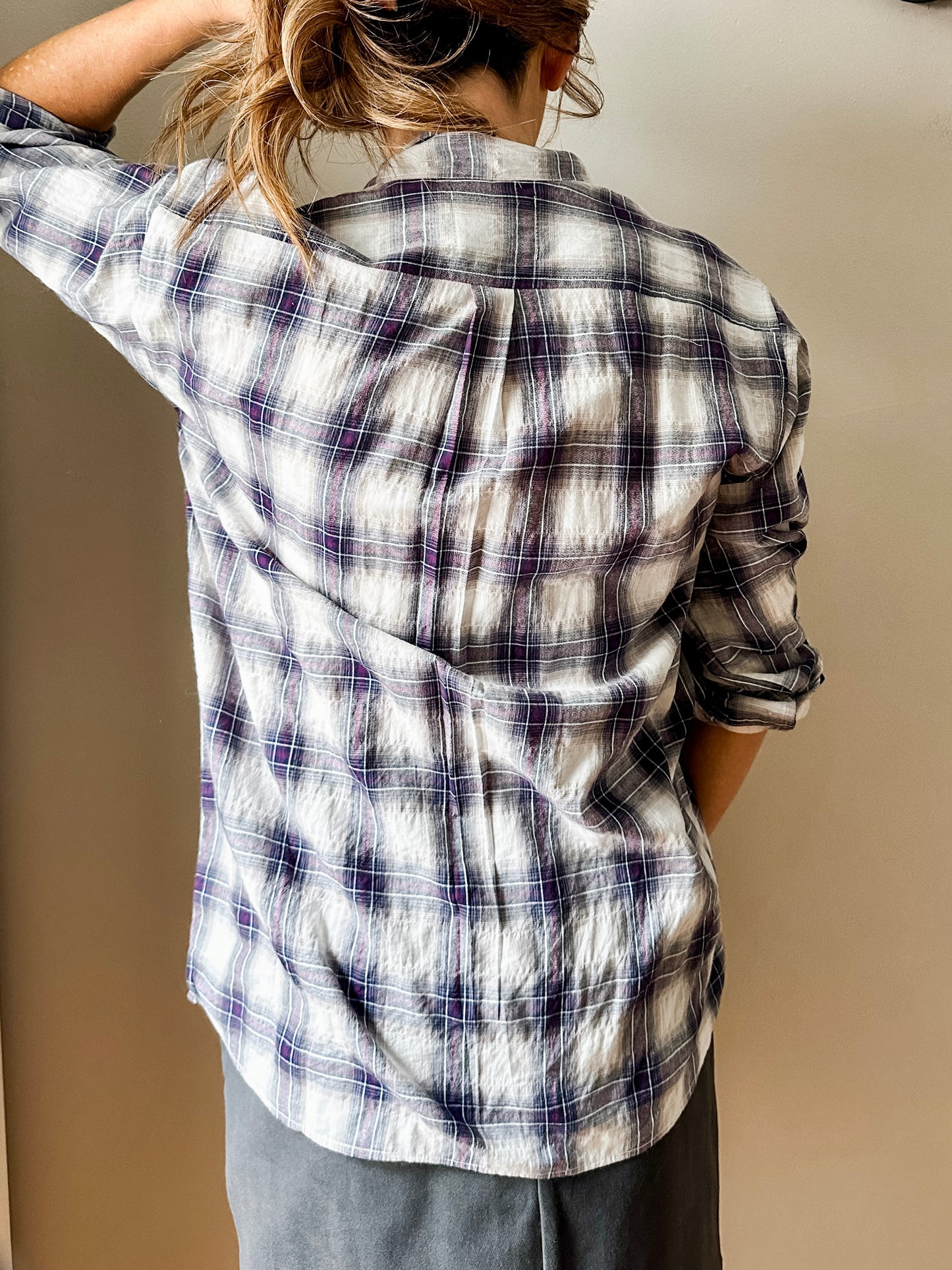 Plaid Button-Up Shirt