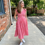 Jewel Button-Front Midi Dress