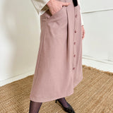 A-Line Button Front Skirt