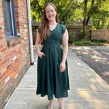 Jewel Button-Front Midi Dress