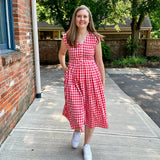 Jewel Button-Front Midi Dress