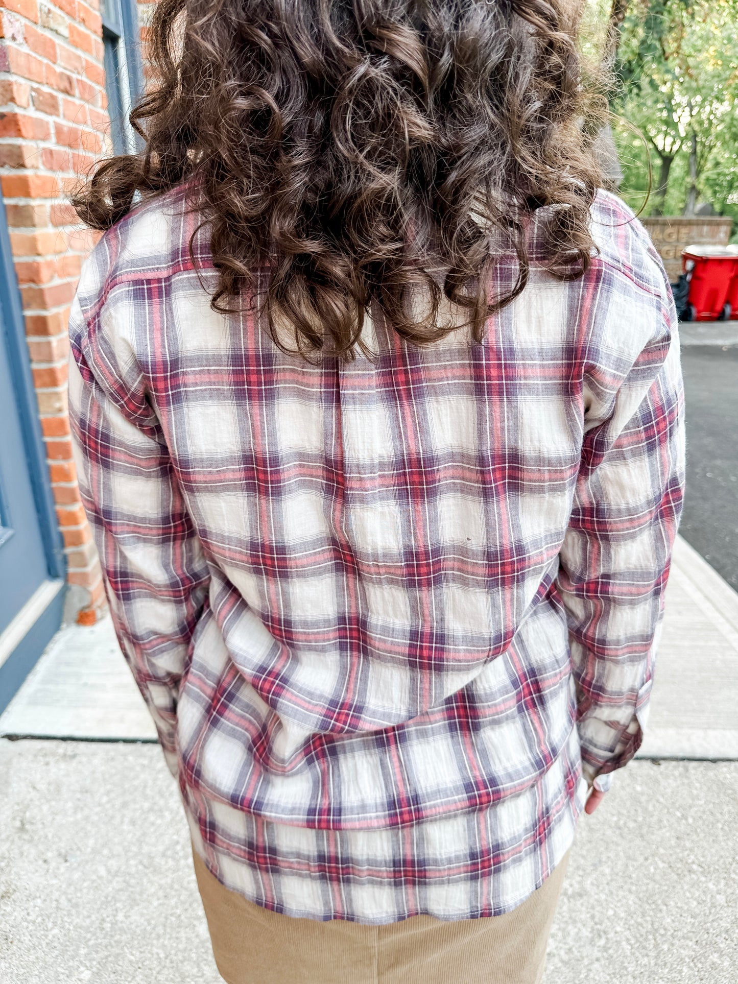 Plaid Button-Up Shirt