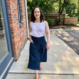 A-Line Button Front Skirt