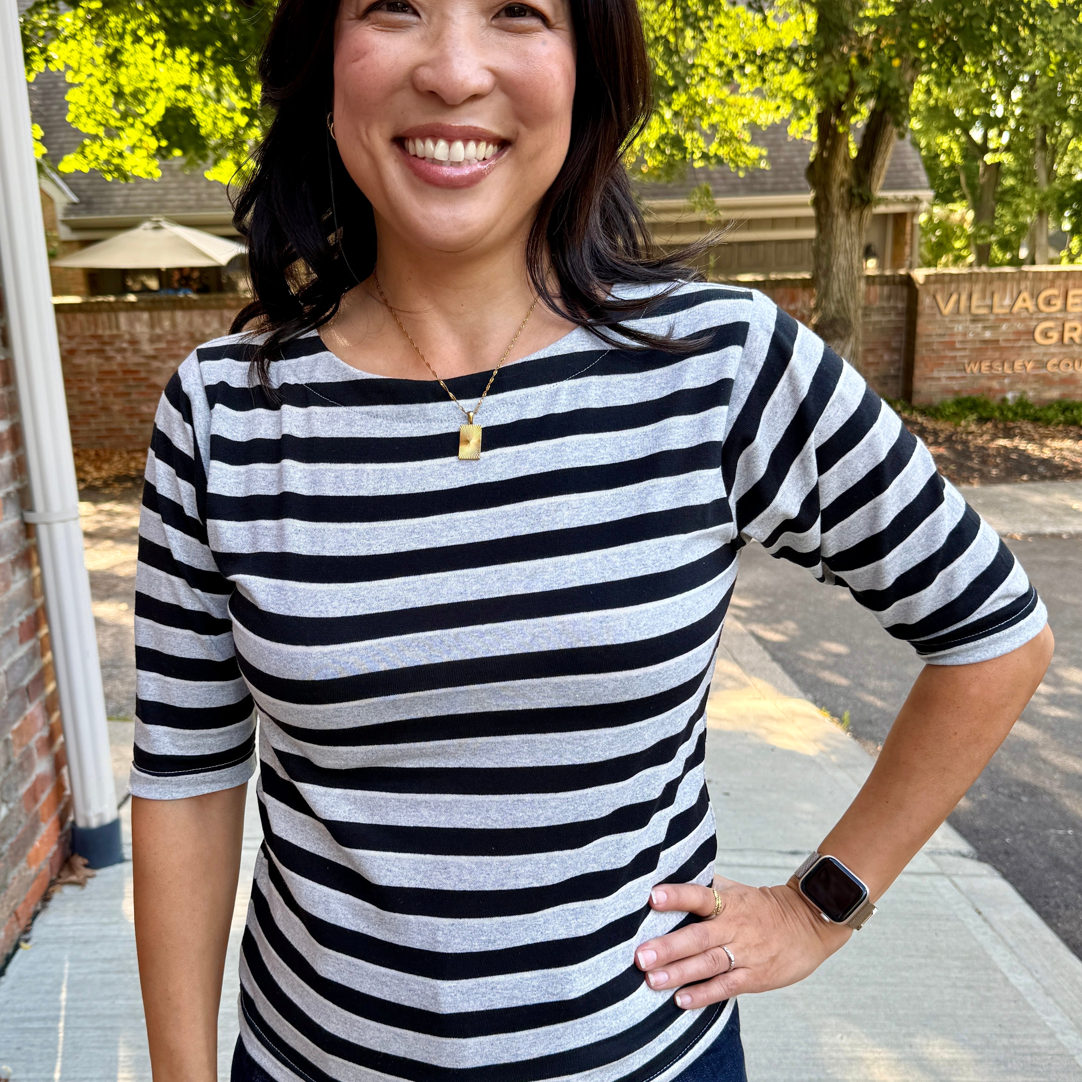 Boat Neck stripe top