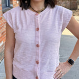 Sleeveless Cotton-Blend Cardigan Sweater