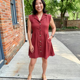 Button Front Dress with Lapel