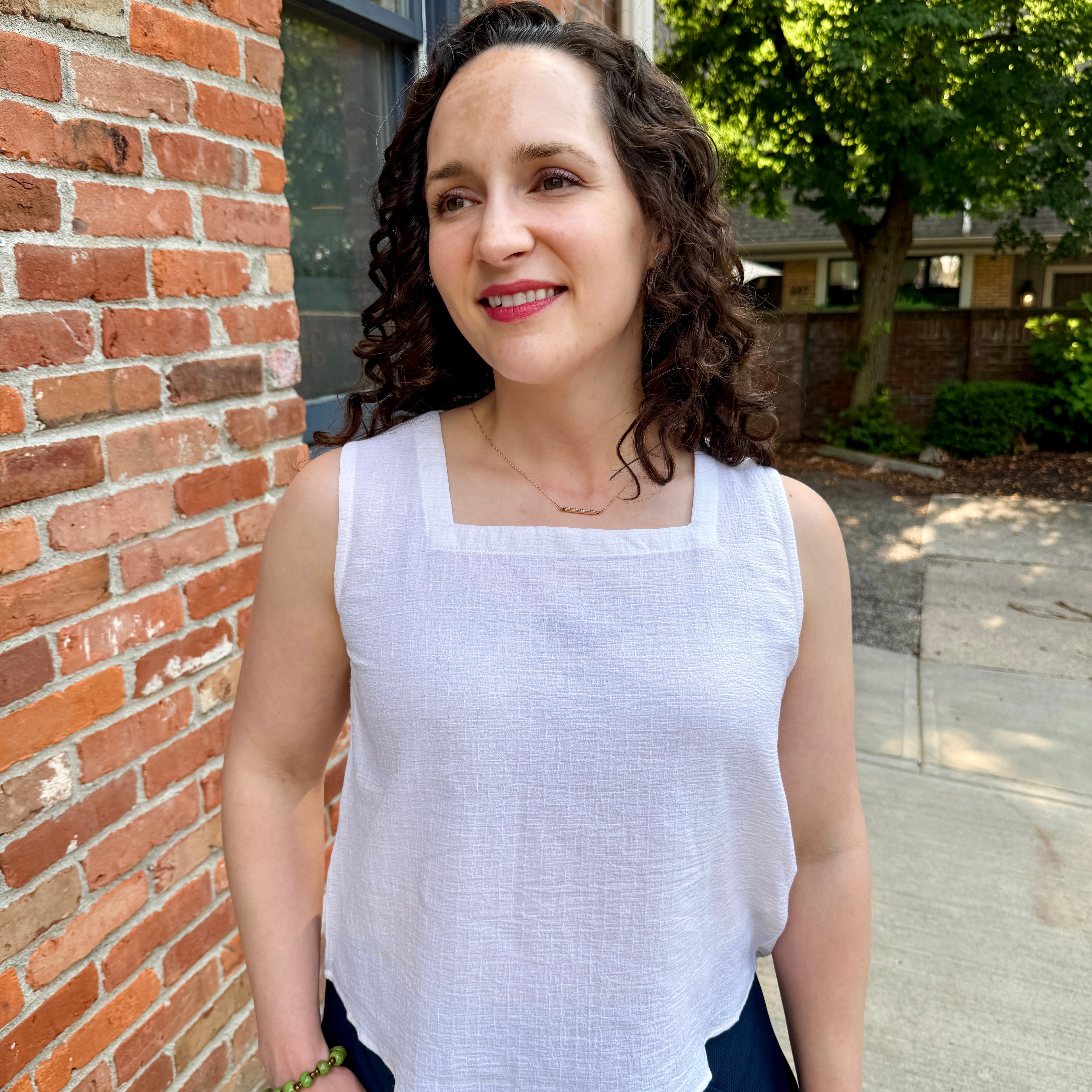 Sleeveless Square Neck Top