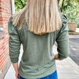 3/4 Puff Sleeve Knit Top