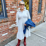 Tiered Knit Shirt Dress